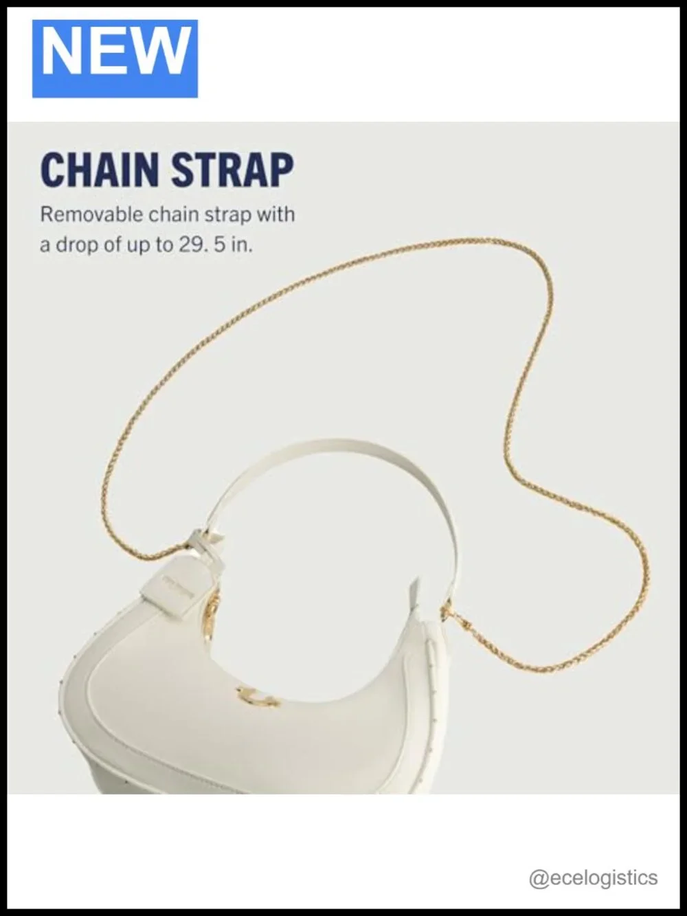 Faux Leather Crescent Hobo Bag With Adjustable Chain Strap